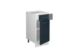 Vicco Küchenunterschrank Fame-Line Dunkelblau Hochglanz/Weiß 40 cm AP Anthrazit
