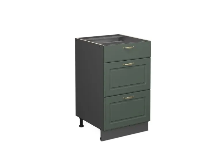 Vicco Küchenunterschrank Fame-Line Grün-Gold Landhaus/Anthrazit 50 cm ohne Arbeitsplatte