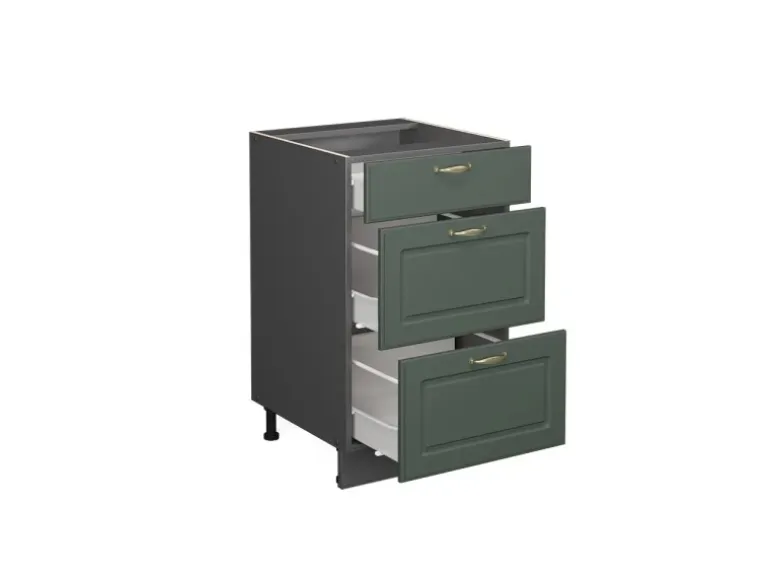 Vicco Küchenunterschrank Fame-Line Grün-Gold Landhaus/Anthrazit 50 cm ohne Arbeitsplatte