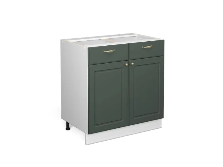 Vicco Küchenunterschrank Fame-Line Grün-Gold Landhaus/Weiß 80 cm ohne Arbeitsplatte