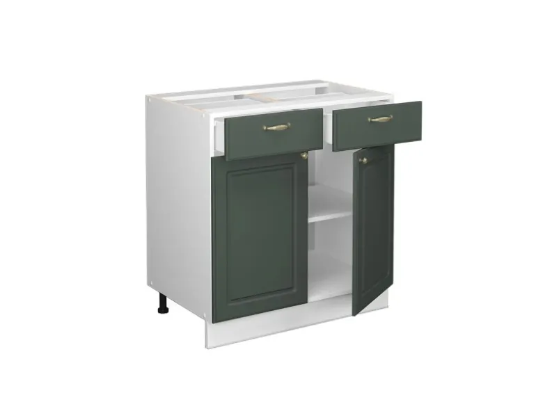 Vicco Küchenunterschrank Fame-Line Grün-Gold Landhaus/Weiß 80 cm ohne Arbeitsplatte