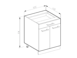 Vicco Küchenunterschrank R-Line Sonoma 60 cm mit Schublade ohne Arbeitsplatte