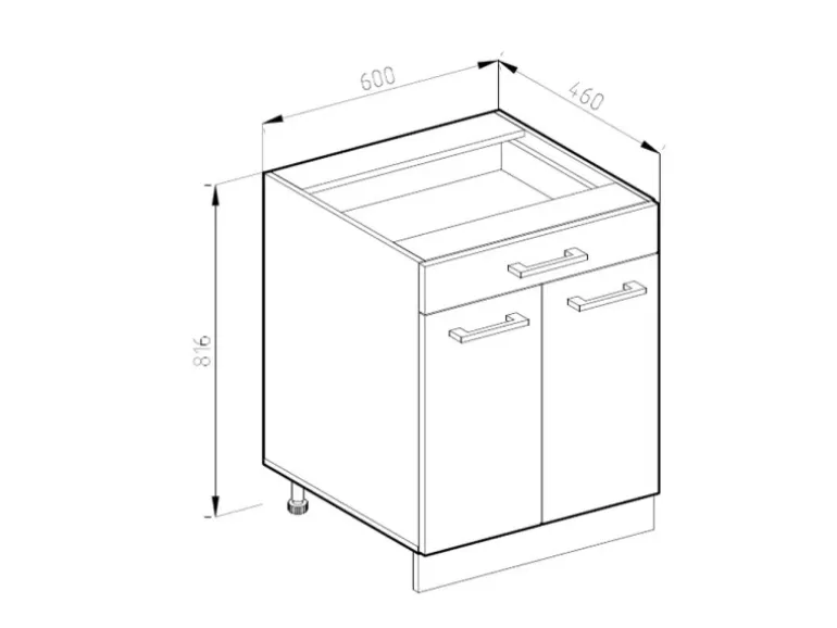 Vicco Küchenunterschrank R-Line Sonoma 60 cm mit Schublade ohne Arbeitsplatte