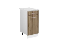 Vicco Küchenunterschrank R-Line Schubladenschrank für die Küche Artisan-Eiche/Weiß 40 cm AP Marmor