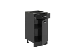 Vicco Küchenunterschrank R-Line Schwarz Hochglanz/Anthrazit 40 cm AP Eiche