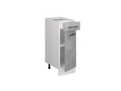 Vicco Küchenunterschrank R-Line Schubladenschrank für die Küche Beton/Weiß 30 cm ohne Arbeitsplatte