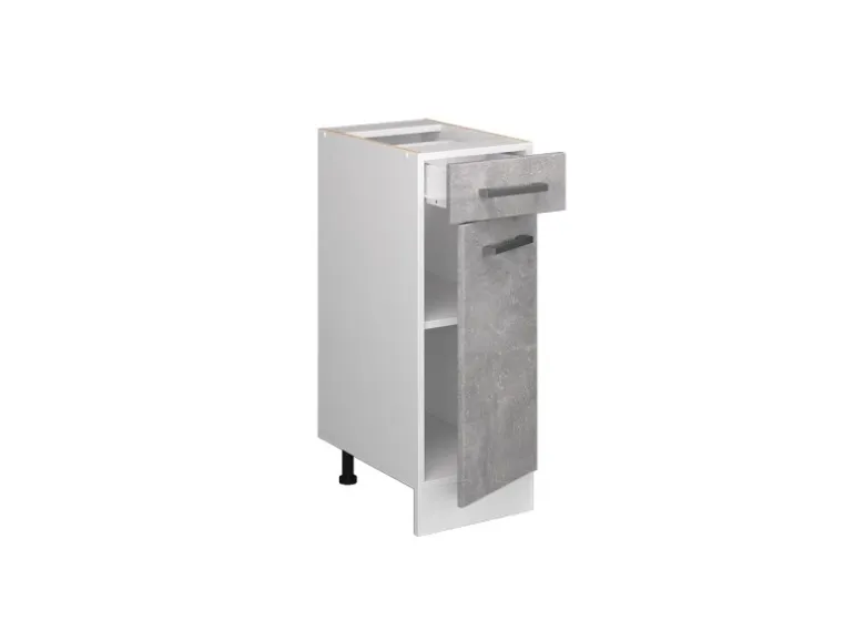 Vicco Küchenunterschrank R-Line Schubladenschrank für die Küche Beton/Weiß 30 cm ohne Arbeitsplatte