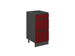 Vicco Küchenunterschrank R-Line Rot/Anthrazit 40 cm J-Shape mit Schubladen ohne Arbeitsplatte