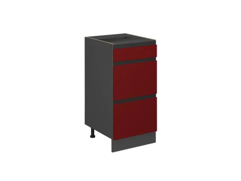 Vicco Küchenunterschrank R-Line Rot/Anthrazit 40 cm J-Shape mit Schubladen ohne Arbeitsplatte