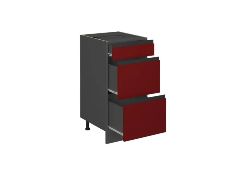 Vicco Küchenunterschrank R-Line Rot/Anthrazit 40 cm J-Shape mit Schubladen ohne Arbeitsplatte