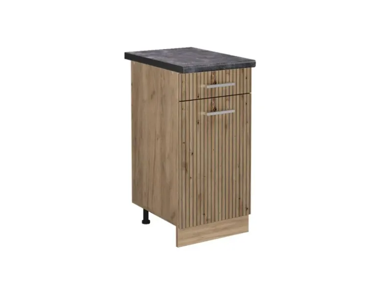 Vicco Küchenunterschrank R-Line Artisan-Eiche/Goldkraft Eiche 40 cm AP Anthrazit