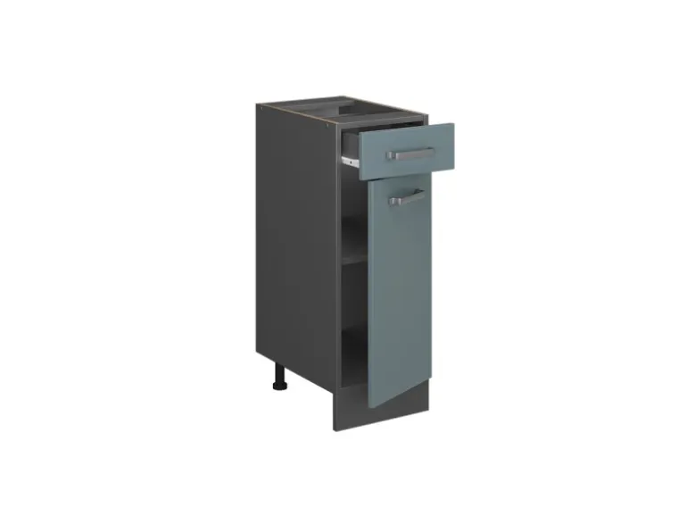 Vicco Küchenunterschrank R-Line Schubladenschrank für die Küche Blau-Grau/Anthrazit 30 cm AP Eiche