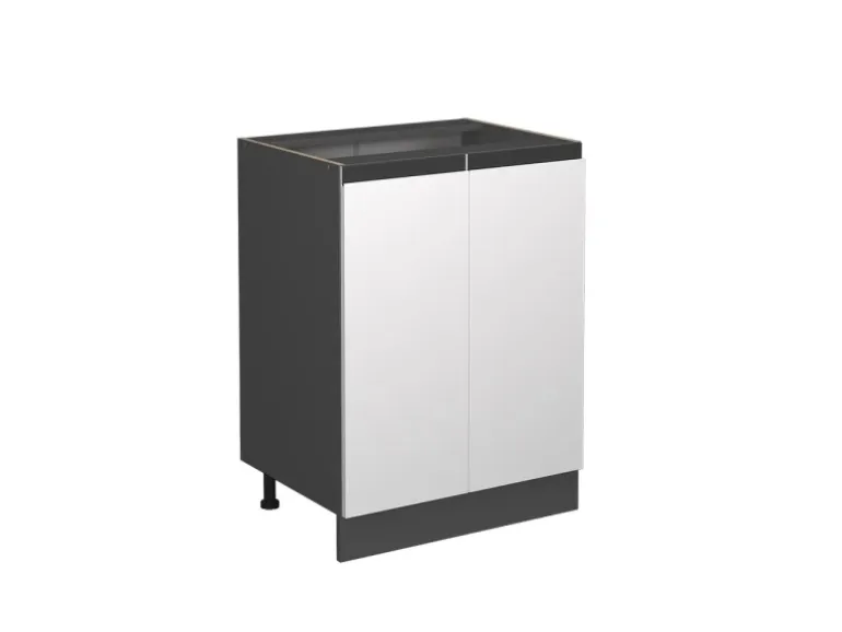 Vicco Küchenunterschrank R-Line Weiß/Anthrazit 60 cm J-Shape ohne Arbeitsplatte