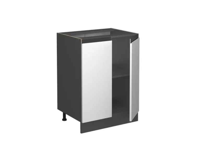 Vicco Küchenunterschrank R-Line Weiß/Anthrazit 60 cm J-Shape ohne Arbeitsplatte