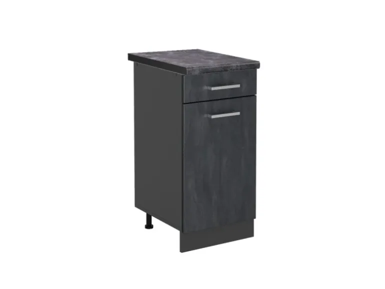 Vicco Küchenunterschrank R-Line Schwarz Beton/Anthrazit 40 cm AP Anthrazit