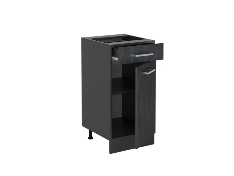 Vicco Küchenunterschrank R-Line Schwarz Beton/Anthrazit 40 cm AP Anthrazit