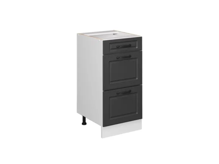 Vicco Küchenunterschrank R-Line Anthrazit Landhaus/Weiß 40 cm mit Schubladen ohne Arbeitsplatte
