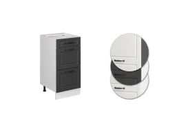 Vicco Küchenunterschrank R-Line Anthrazit Landhaus/Weiß 40 cm mit Schubladen ohne Arbeitsplatte