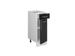 Vicco Küchenunterschrank R-Line Schwarz Hochglanz/Weiß 30 cm ohne Arbeitsplatte
