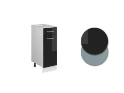 Vicco Küchenunterschrank R-Line Schwarz Hochglanz/Weiß 30 cm ohne Arbeitsplatte