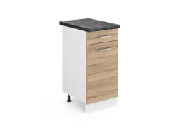 Vicco Küchenunterschrank R-Line Schubladenschrank für die Küche Sonoma/Weiß 40 cm AP Anthrazit
