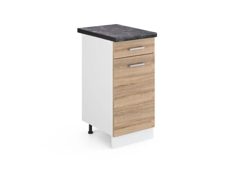 Vicco Küchenunterschrank R-Line Schubladenschrank für die Küche Sonoma/Weiß 40 cm AP Anthrazit