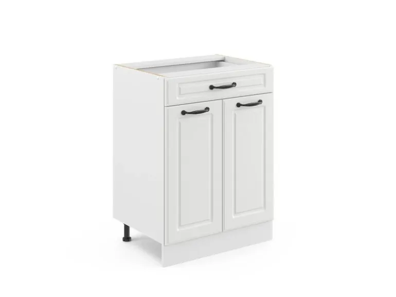Vicco Küchenunterschrank R-Line Weiß Landhaus/Weiß 60 cm mit Schublade ohne Arbeitsplatte