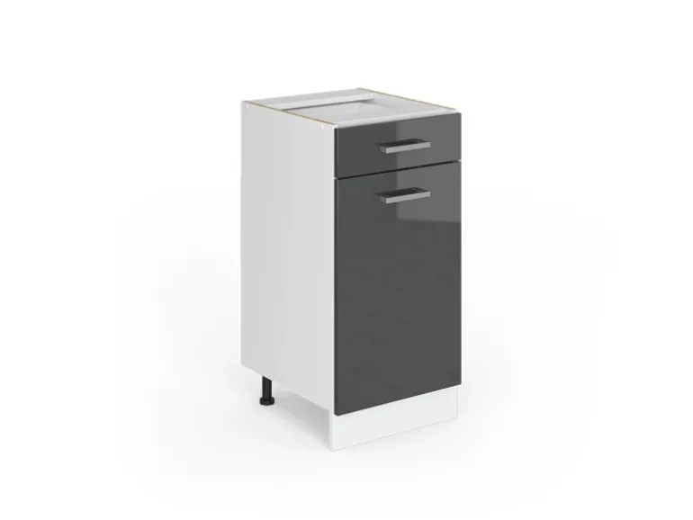 Vicco Küchenunterschrank R-Line Anthrazit Hochglanz/Weiß 40 cm ohne Arbeitsplatte