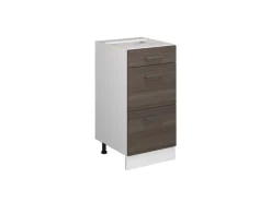 Vicco Küchenunterschrank R-Line Grau/Weiß 40 cm mit Schubladen ohne Arbeitsplatte