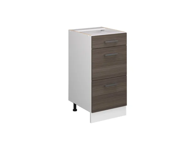Vicco Küchenunterschrank R-Line Grau/Weiß 40 cm mit Schubladen ohne Arbeitsplatte
