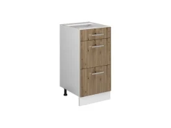 Vicco Küchenunterschrank R-Line Artisan-Eiche/Weiß 40 cm mit Schubladen ohne Arbeitsplatte