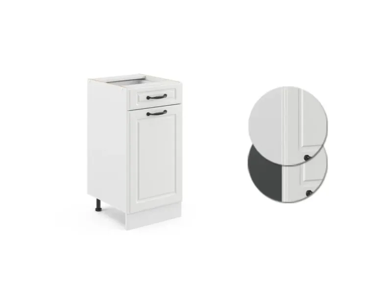 Vicco Küchenunterschrank R-Line Weiß Landhaus/Weiß 40 cm ohne Arbeitsplatte