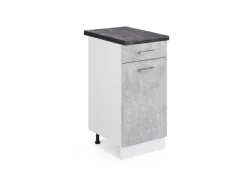Vicco Küchenunterschrank R-Line Schubladenschrank für die Küche Beton/Weiß 40 cm AP Anthrazit