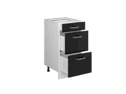 Vicco Küchenunterschrank R-Line Schwarz Hochglanz/Weiß 40 cm mit Schubladen ohne Arbeitsplatte