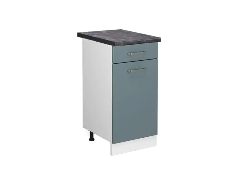 Vicco Küchenunterschrank R-Line Schubladenschrank für die Küche Blau-Grau/Weiß 40 cm AP Anthrazit