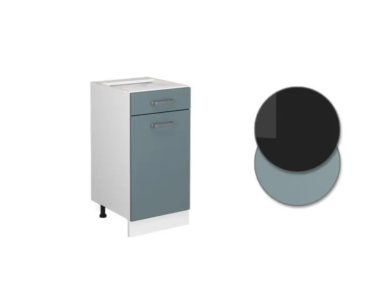 Vicco Küchenunterschrank R-Line Schubladenschrank für die Küche Blau-Grau/Weiß 40 cm AP Anthrazit