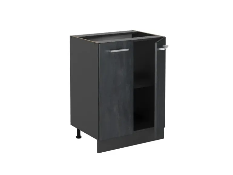 Vicco Küchenunterschrank R-Line Schwarz Beton/Anthrazit 60 cm ohne Arbeitsplatte