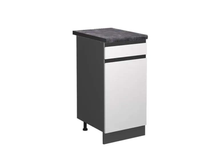 Vicco Küchenunterschrank R-Line Schubladenschrank für die Küche Weiß/Anthrazit 40 cm AP Anthrazit