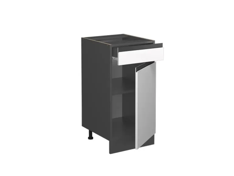 Vicco Küchenunterschrank R-Line Schubladenschrank für die Küche Weiß/Anthrazit 40 cm AP Anthrazit