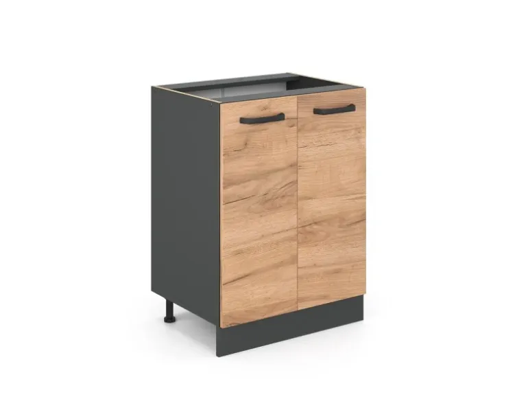Vicco Küchenunterschrank R-Line Goldkraft Eiche/Anthrazit 60 cm ohne Arbeitsplatte