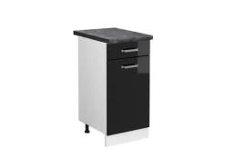 Vicco Küchenunterschrank R-Line Schwarz Hochglanz/Weiß 40 cm AP Anthrazit