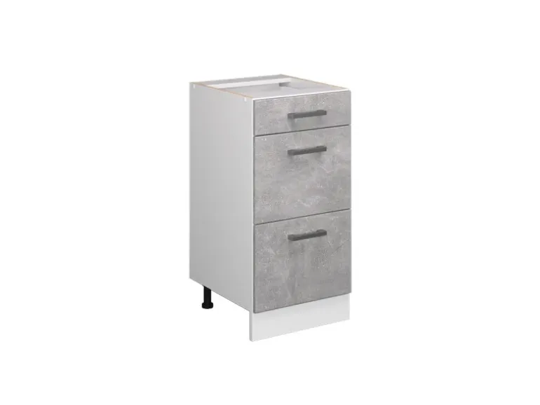 Vicco Küchenunterschrank R-Line Beton/Weiß 40 cm mit Schubladen ohne Arbeitsplatte