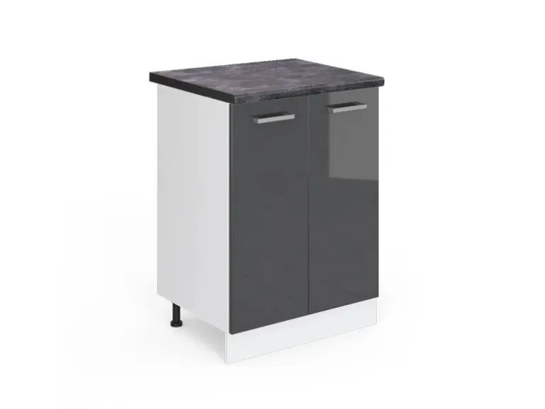 Vicco Küchenunterschrank R-Line Anthrazit Hochglanz/Weiß 60 cm AP Anthrazit