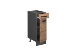 Vicco Küchenunterschrank R-Line Goldkraft Eiche/Anthrazit 30 cm AP Anthrazit mit Anthrazit Korpus