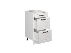 Vicco Küchenunterschrank R-Line Weiß Landhaus/Weiß 40 cm mit Schubladen AP Anthrazit