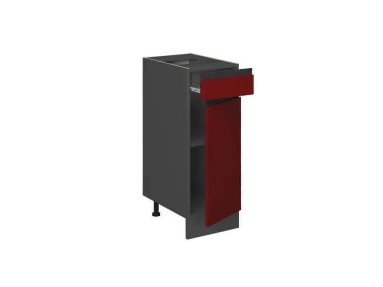 Vicco Küchenunterschrank R-Line Schubladenschrank für die Küche Rot/Anthrazit 30 cm AP Eiche