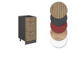 Vicco Küchenunterschrank R-Line Artisan-Eiche/Anthrazit 40 cm mit Schubladen ohne Arbeitsplatte