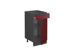 Vicco Küchenunterschrank R-Line Schubladenschrank für die Küche Rot/Anthrazit 40 cm AP Eiche