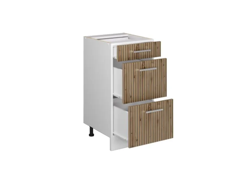 Vicco Küchenunterschrank R-Line Artisan-Eiche/Weiß 40 cm mit Schubladen AP Eiche
