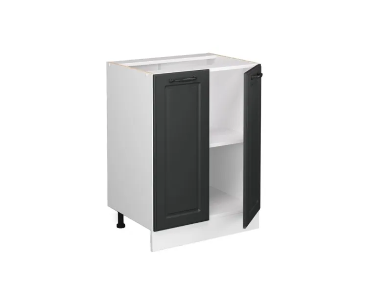 Vicco Küchenunterschrank R-Line Anthrazit Landhaus/Weiß 60 cm AP Eiche
